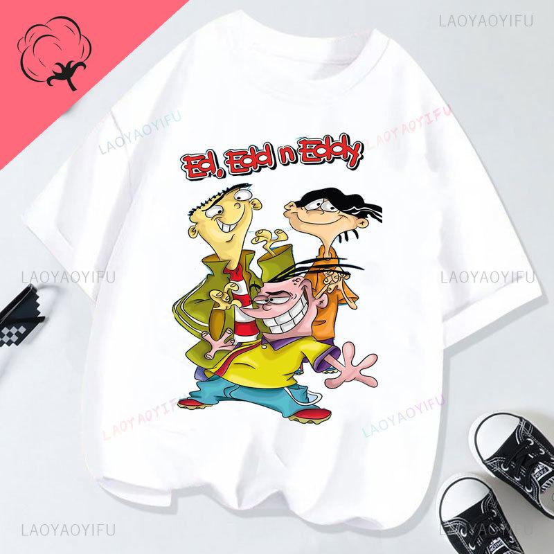 Ed Edd  Eddy Tv Show Shirt Novelty Cartoon Kawaii Cute Casual Funny Comic Printed Y2k Clothes Grahic T Shirts Cotton Unisex Top