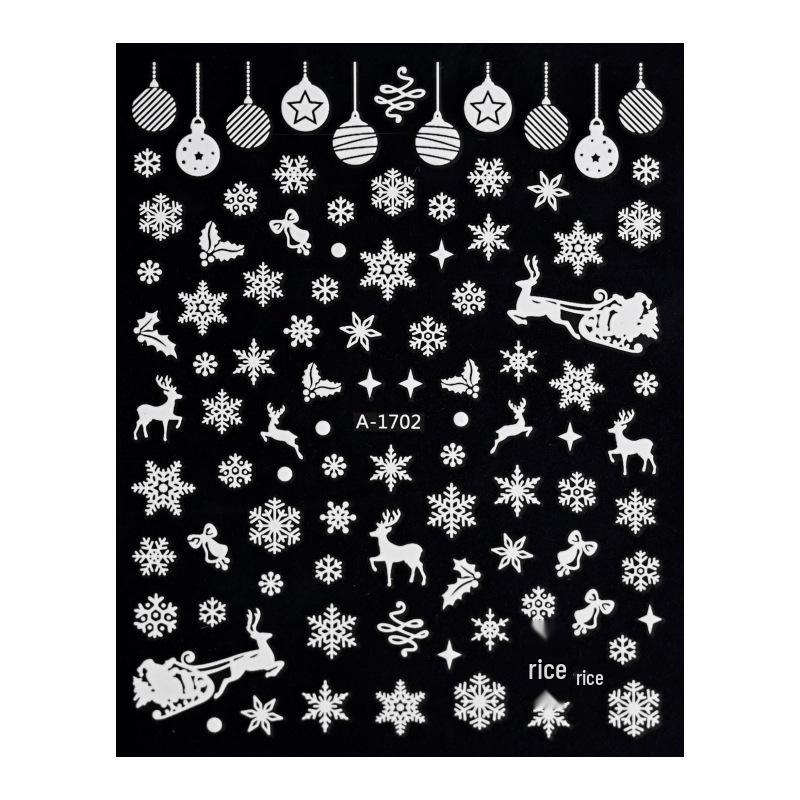 Autocolante de Crăciun 3D Laser Argint Ren & Fulg de Nea