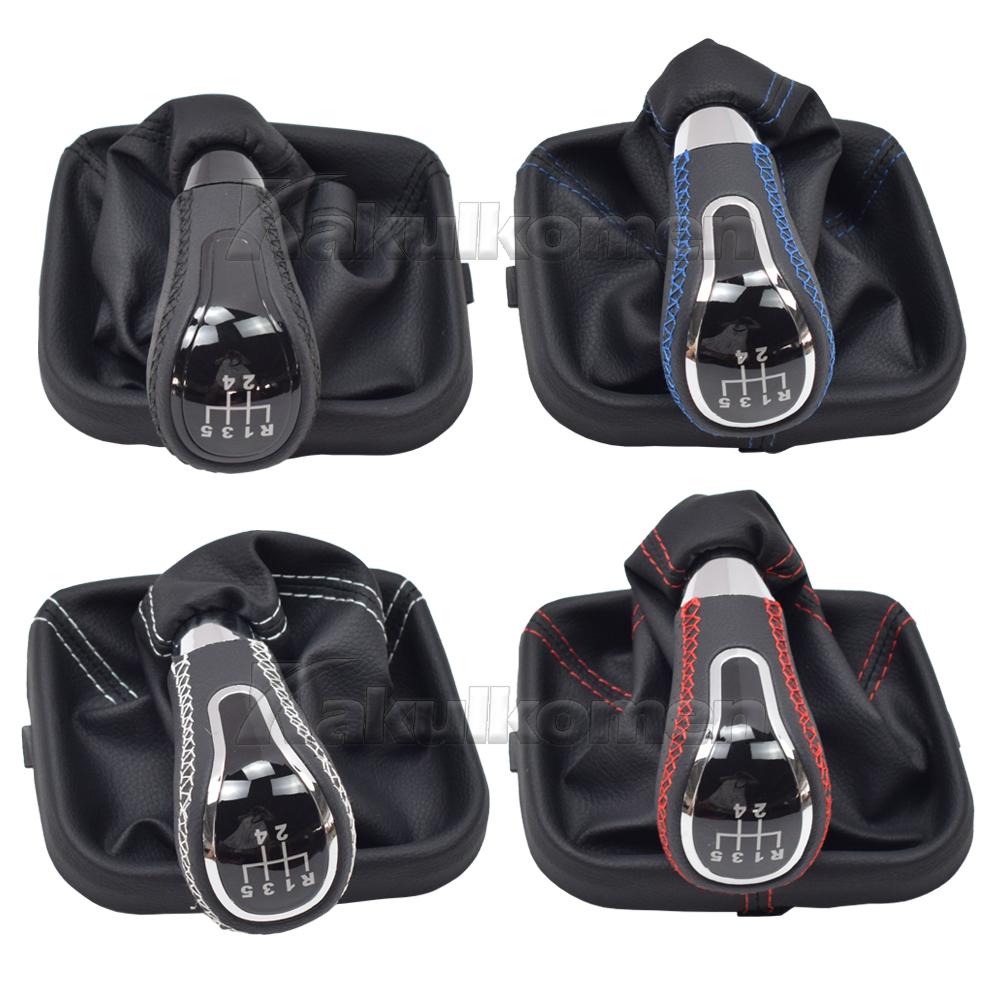 Per Lada VAZ 2113/2114/2115 Cambio Manuale a 5 Marce Leva Pomello Cambio Pallina con Soffietto in Pelle Collarino Custodia