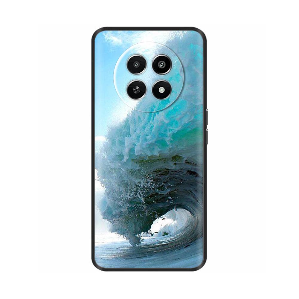 Für Realme 12 5G 12X Handyhülle Cover Blumen Aufdruck Weiches Schwarzes TPU Fundas Für Realme12 12 X Bumper Schale Para Coque Etui Capas
