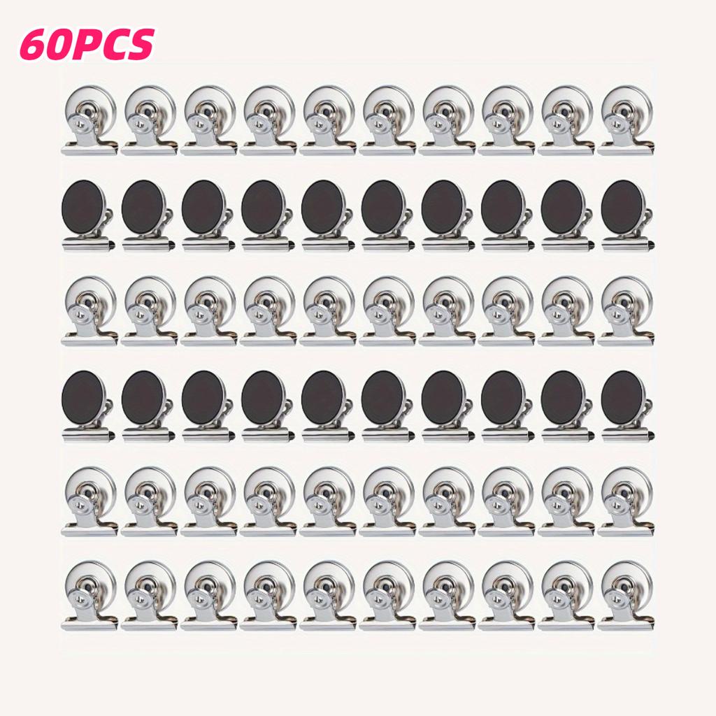 60pcs Strong Magnetic Clips for Fridge & Whiteboard 31mm Securing Items On Boats Displaying Papers Teaching and Office Settings