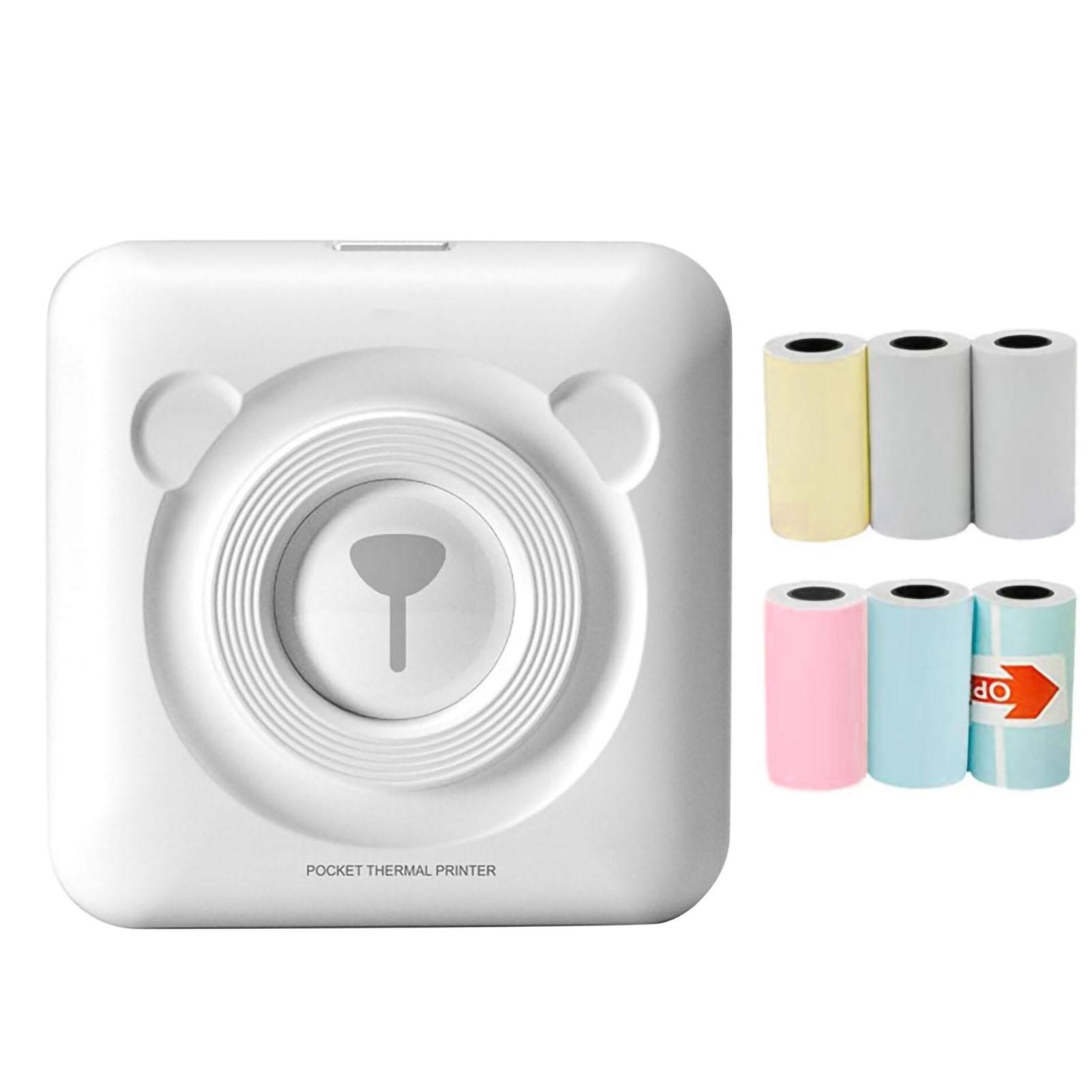 

Мини-термопринтер Bluetooth желтый карманный принтер с бумагой для печати портативный принтер для наклеек