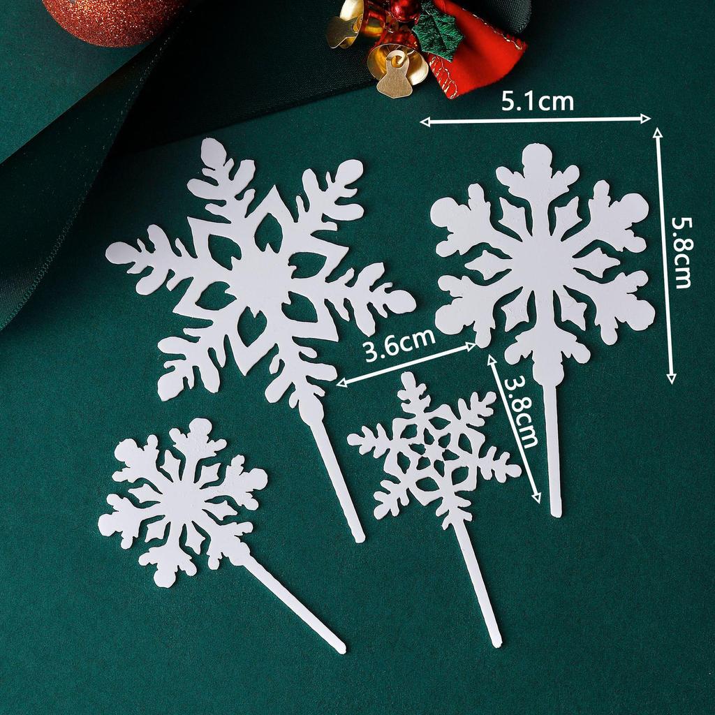 Snowflake Acrylic Cake Toppers for Christmas & Party Desserts