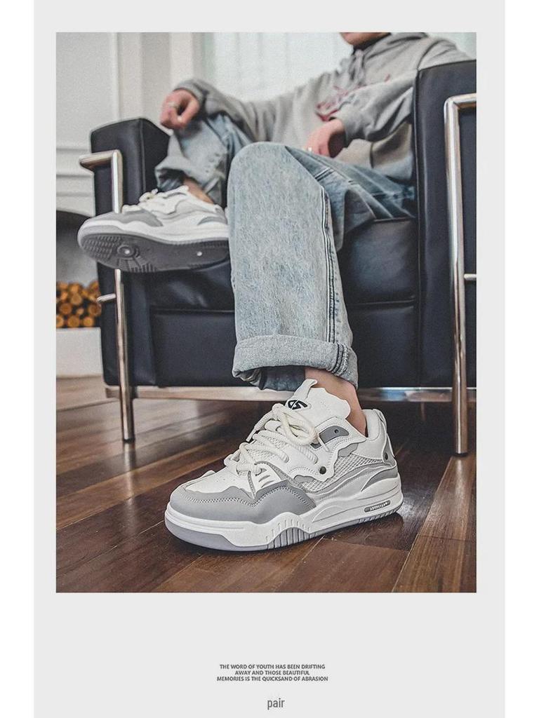 Men's Retro Casual Height-Boosting Non-Slip Sneakers - Spring & Autumn 2025 Hong Kong Style