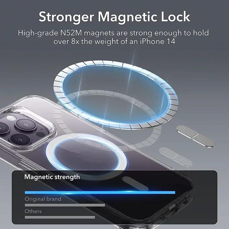 Clear al Case For For For Iphone 15 14 13 12 11 Pro Xs Max XR Plus SE2 Magnetic Wireless Charging Hard Acrylic Cover