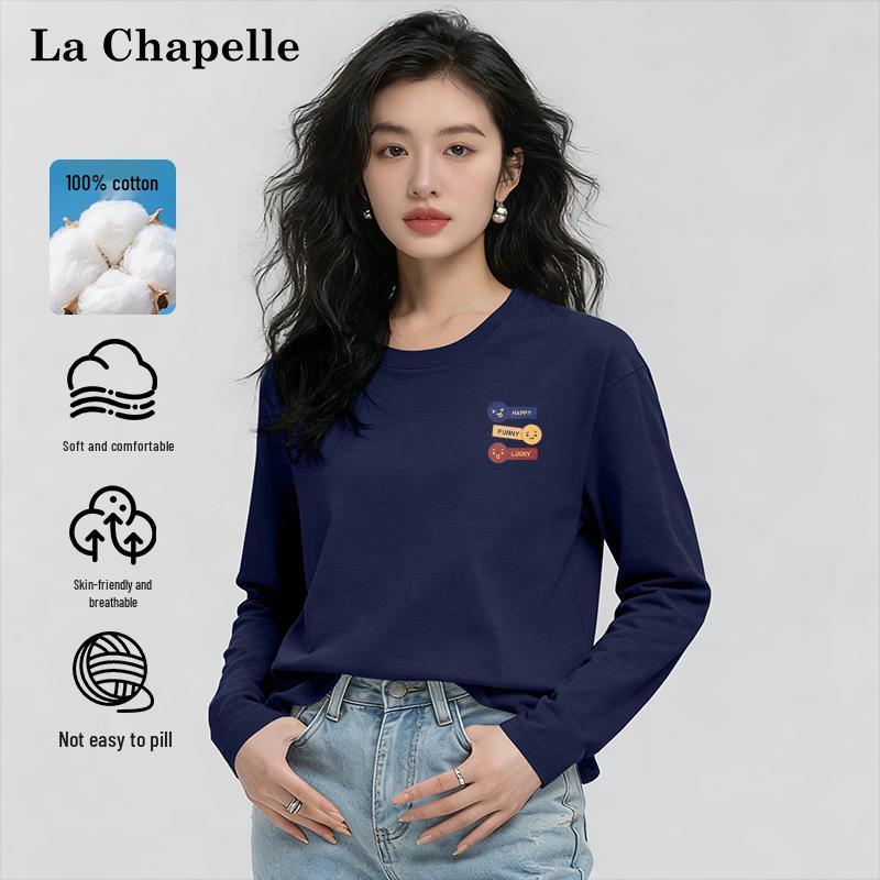 La Chapelle Women's Pure Cotton Long-Sleeve T-Shirt