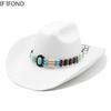 New Artificial Wool Western Cowboy Hat For Men's Women's Winter Autumn Wide Brim Gentleman Jazz Hats Cloche Church Sombrero Cap