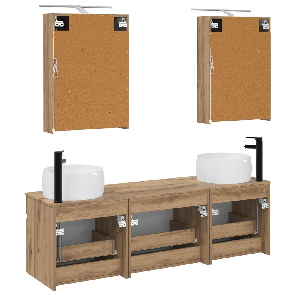 Bathroom Cabinet Set 5 pcs Artisan Oak 50 x 14.5 x 70 cm