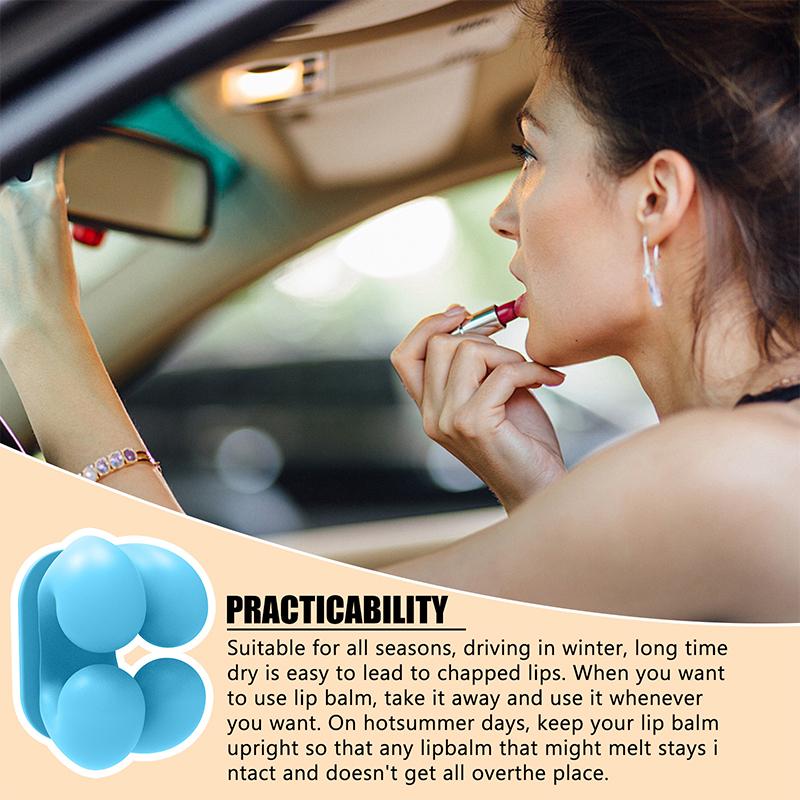 Car Lip Balm Holder Silicone For Chapstick No Melt Women Car Accessories Interior Data Cable Storage Rack
