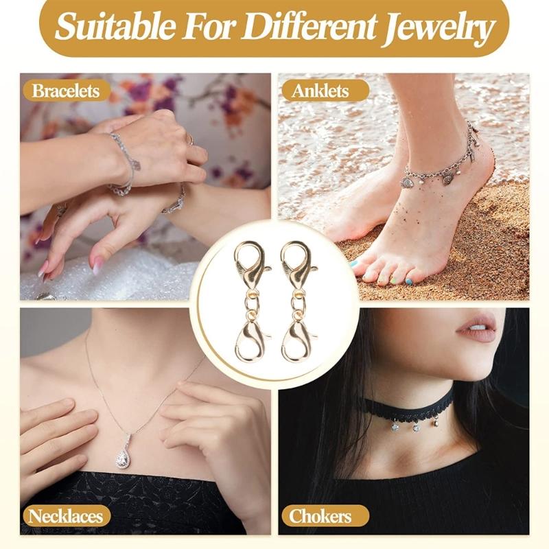 10 τεμάχια Μικρό κούμπωμα βραχιολιών επέκτασης κολιέ βραχιολιών κούμπωμα βραχιόλι κολιέ προέκταση διπλό κούμπωμα αστακού