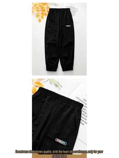 Girls’ Quick-Dry Summer Sports Pants 2024: Loose, Casual, Long Pants for Kids.