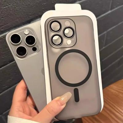 Luxury Ultra Thin Matte Case for iPhone 15 14 Plus 13 12 11 Pro Max For Magsafe Wireless Charge Magnetic Clear Shockproof Cover