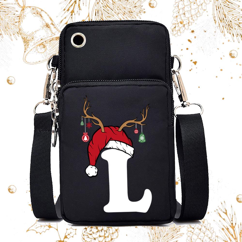Lightweight Casual Portable Messenger Bag Multifunctional Christmas 26 English Letter Printing