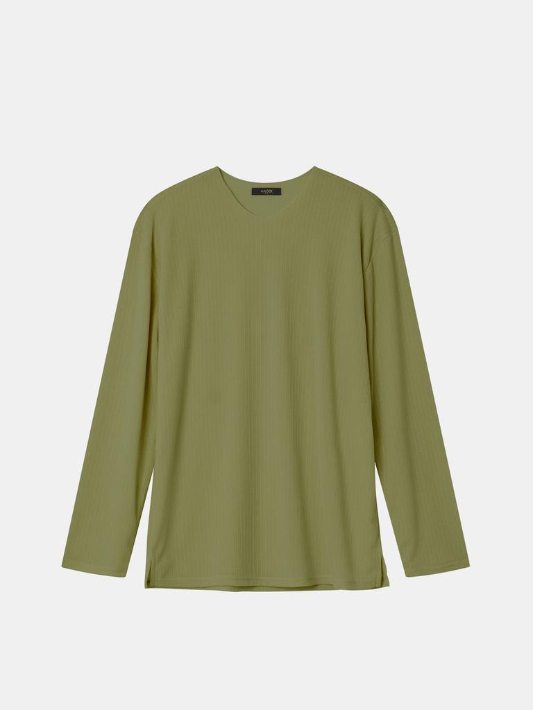 IKALOOK Spring/Autumn V-Neck Long Sleeve T-Shirt Cnit103