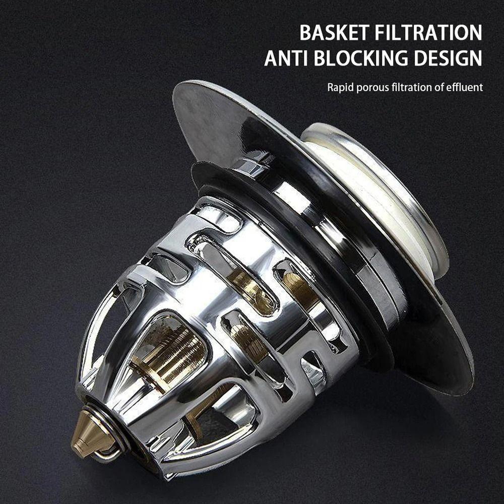 2 st Studsa upp Trycktyp Duschhandfatspropp Plast/Mässingskärna Badrum Köksaccessoarer Avloppsfilter Hårfångare Universal