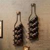 Vintage Bronze Wall-Mounted Wine Rack, Home Bar Decor Storage Box, Wine-Themed Decoration, Wall-Mounted Stylish Wine Shelf, Wine Bottle Holder