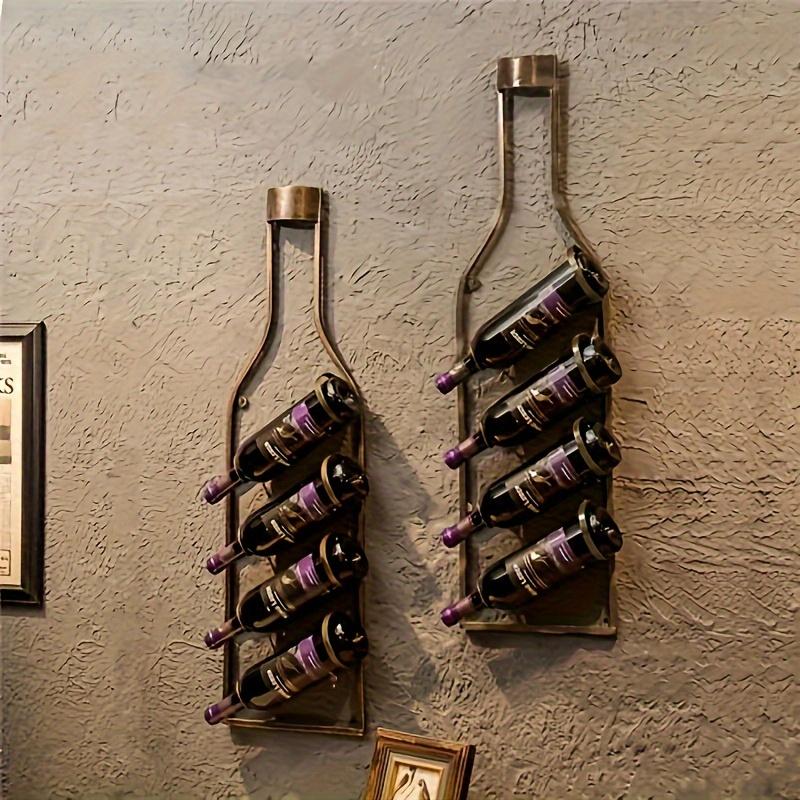 Vintage Bronze Wall-Mounted Wine Rack, Home Bar Decor Storage Box, Wine-Themed Decoration, Wall-Mounted Stylish Wine Shelf, Wine Bottle Holder