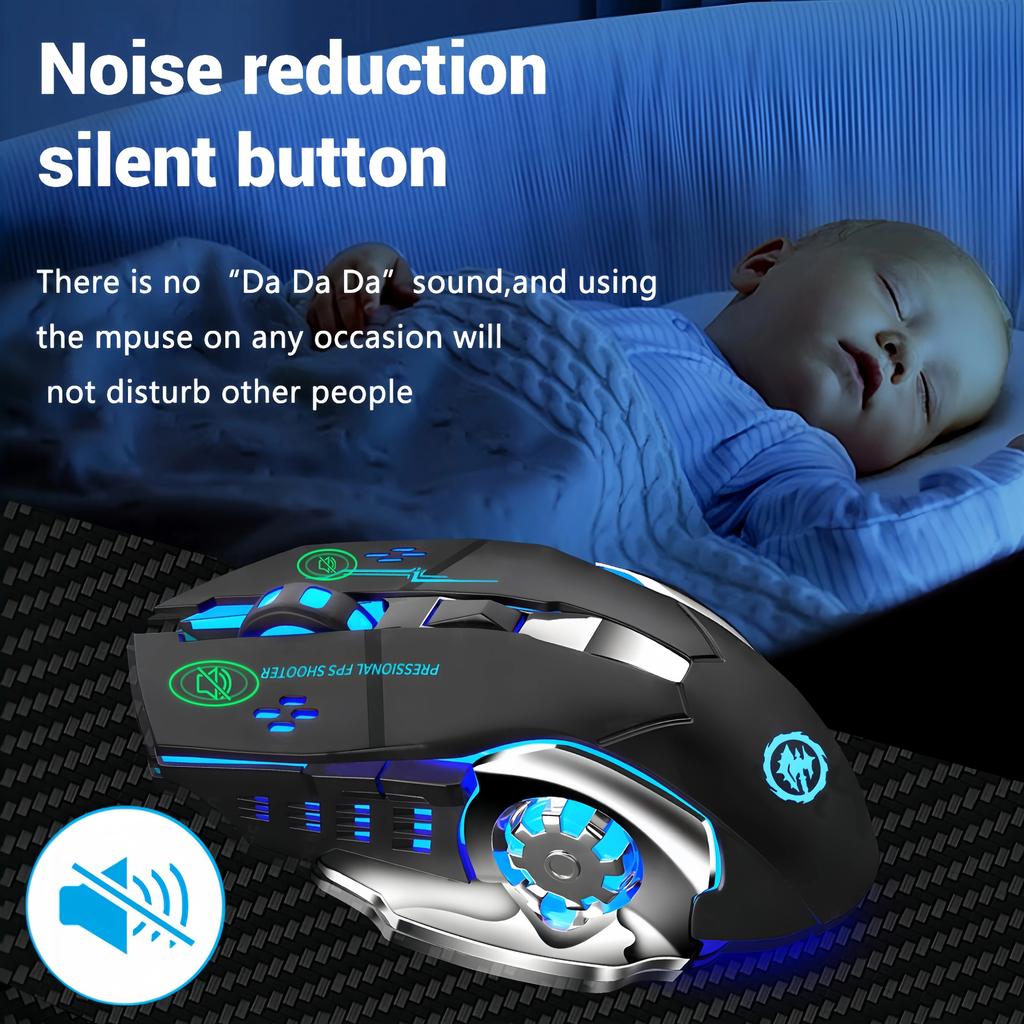 Bluetooth 5.2 Mouse RGB Gaming Mouse 2.4G Wireless Mouse Rechargeable Silent Mouse 3600 DPI Mouse Mice for Macbook Laptop Tablet