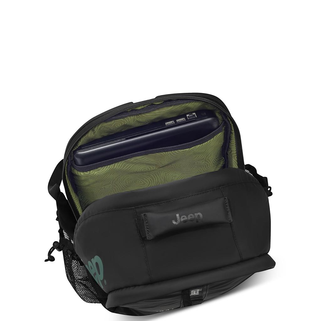 DELSEY PARIS JEEP JS011B VERSATILE BACKPACK, 25L, 46cm, 0.6kg, 2-Year Warranty, Official Import, Black, Product Number J0274560000