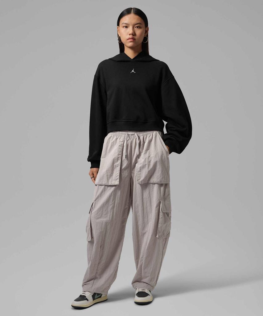 Nike Jordan Brooklyn Fleece Crop Pullover Hoodie W - Black / Iv7524-010