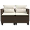Vidaxl 2-Osobowa Sofa Ogrodowa Z Podnóżkami, Brązowa, Polirattan