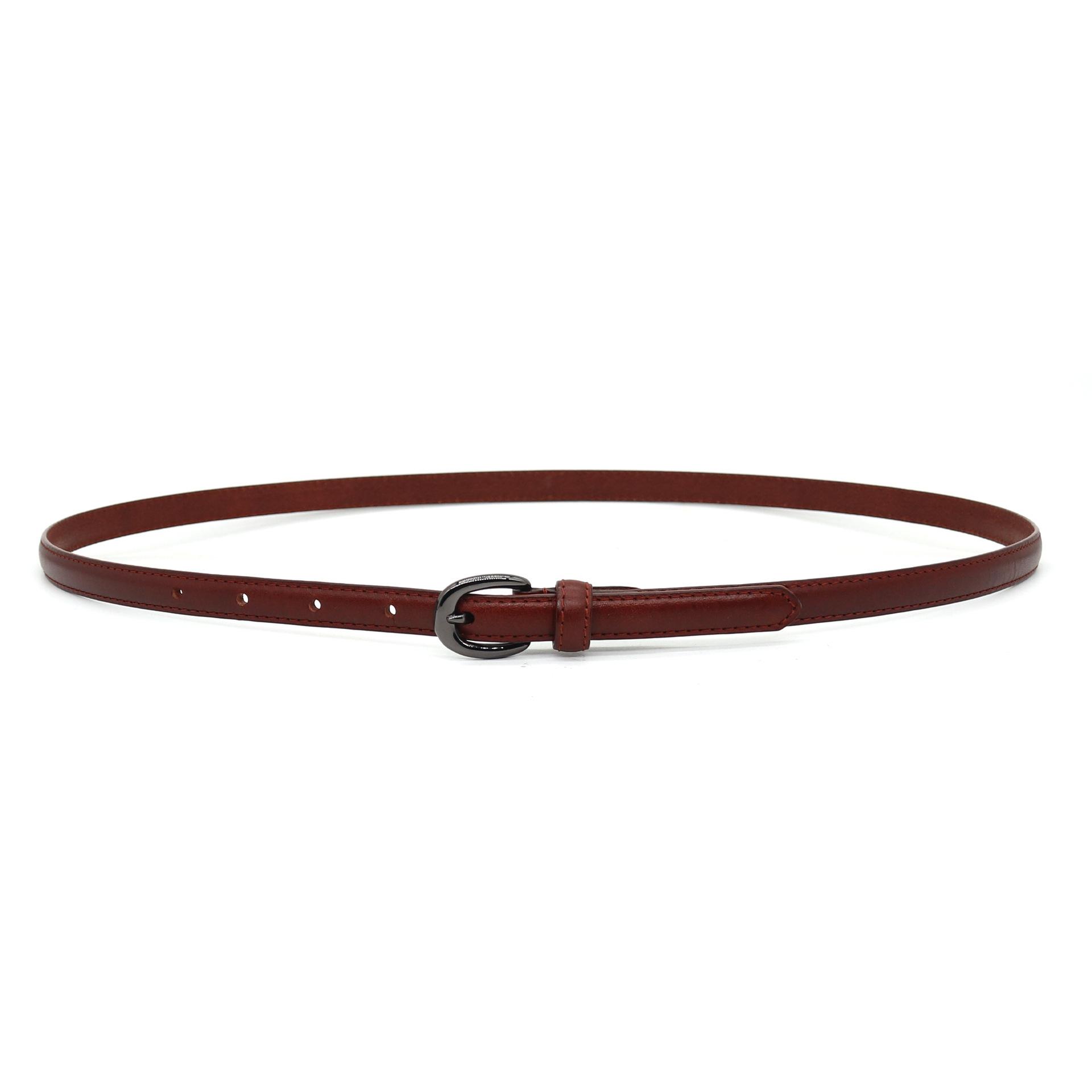 

Ремень женский повседневный деловой модный кожаный простой декоративный тонкий ремень нишевый тренд первый слой коровьей кожи ремень 110cm светло-коричневого