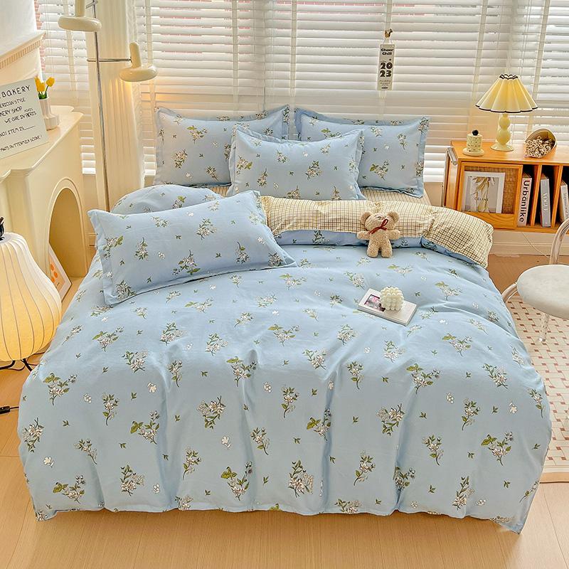 Flower Botanical Duvet Cover Set 3pcs Floral Bedding Set for Kids and Adults Comforter Covers Pillowcases, Washable Home Textil