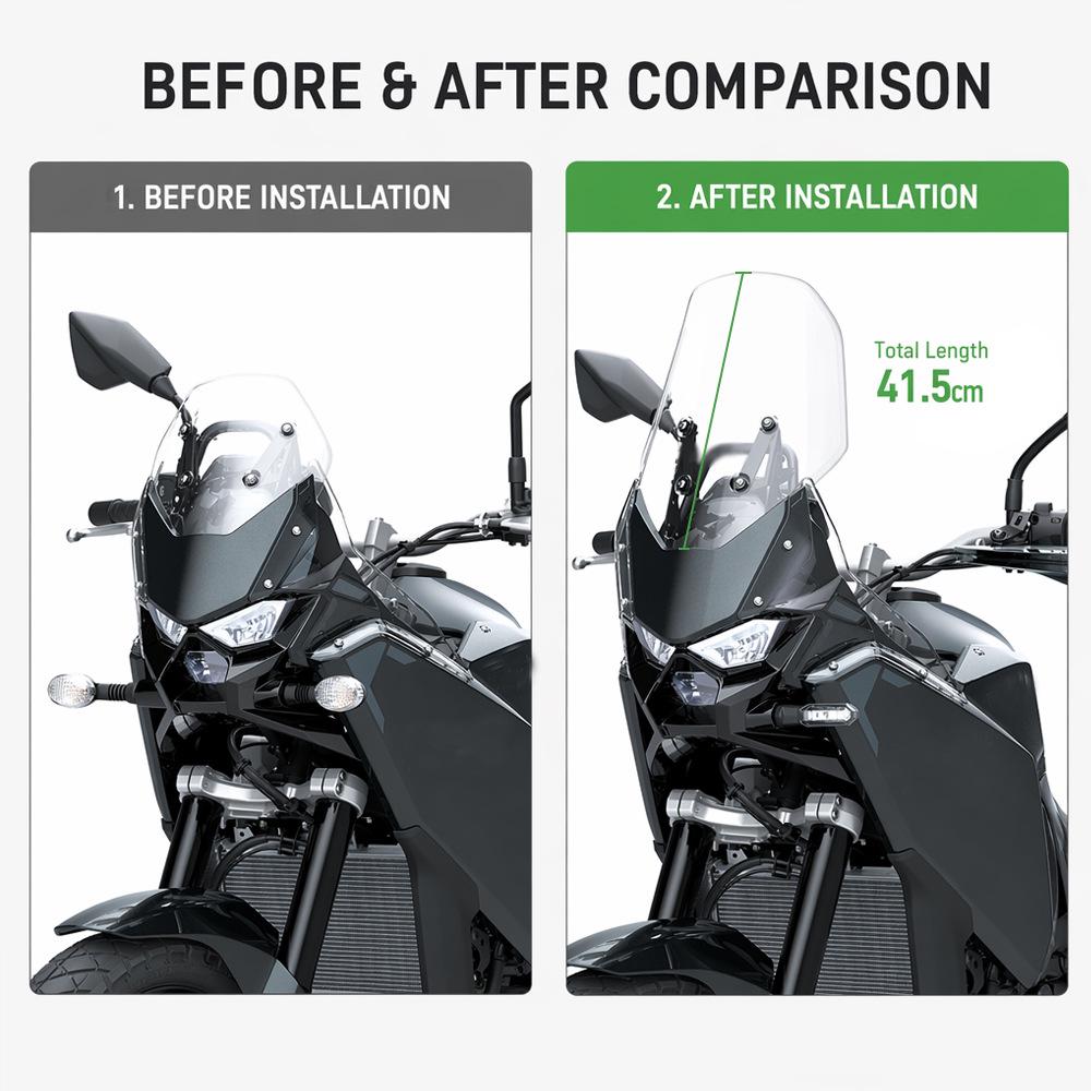 Kawasaki KLE 500 Tall Windshield (2026-2027)