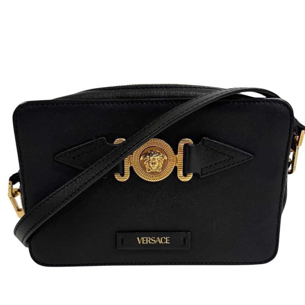 

VERSACE Medusa Biggie leather Shoulder Bag black leather Women Used
