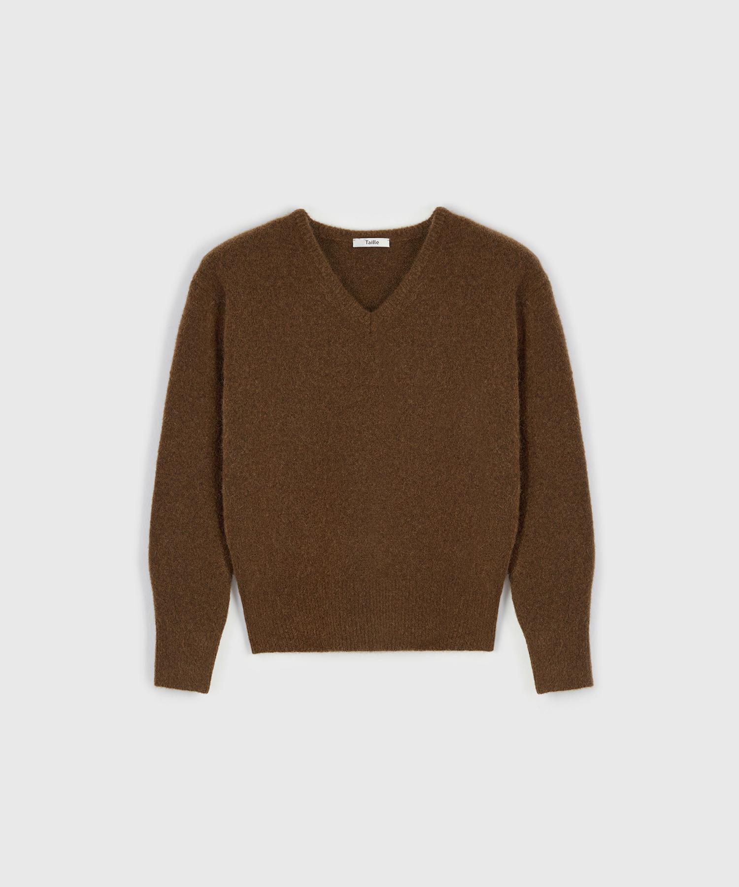 Taire Parterre Mohair V-Neck Sweater Sienna Brown 1