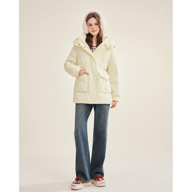 IEF Women's Fashion White Duck Down Jacket