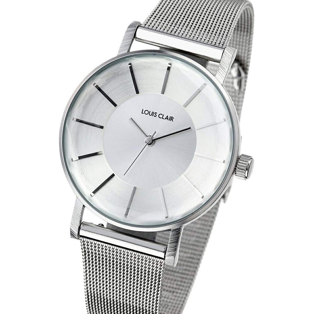 

Часы LOUIS CLAIR Rivoli Silver Mesh Bracelet Watch с футляром для хранения часов [Louis Clair] Женские CL01-SV []