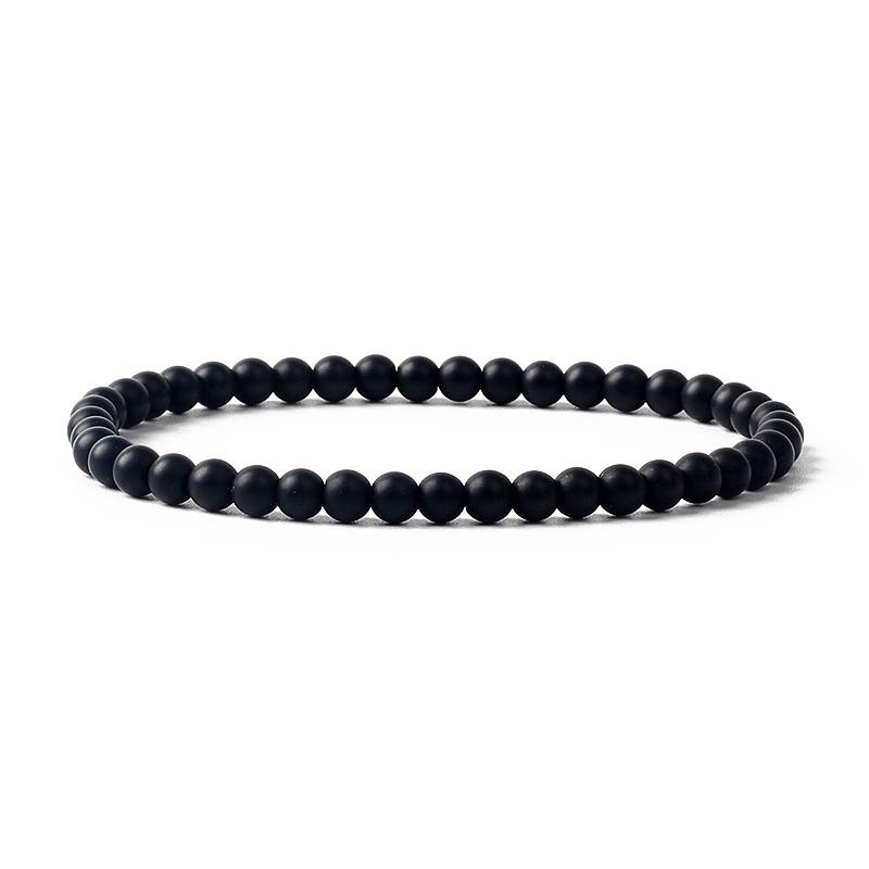 Reiki Natural Stone Bracelets For Women Men 4MM Beads Stretch Bracelet Wholesale Agate Lava Tiny Bangles Handmade Simple Jewelry