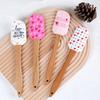 Valentine'S Day Gift Silicone Turner Set, Sweet Heart Pattern Turner With Wooden Handle, Wedding Valentine Dinner, 6 Pieces