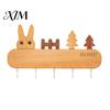 Pet Leash Holder for Wall Wooden Key with 5 Hooks, Cartoon House Theme Organizer, Multi Entryway Storage Purpose Hanging Rack Keys Leashes And