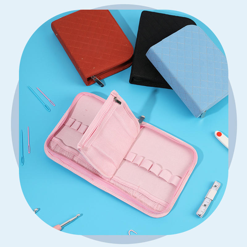 Hand Knitting Tools Bag Accessories Crochet Hooks Set with DIY Printed Storage Pouch for Yarn Needles Organizer Portable Crochet Kit Case