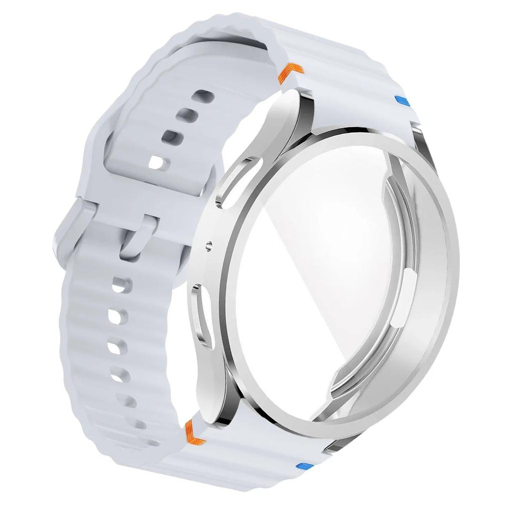 tpu Case+Strap Sports Strap for Samsung Galaxy 7 6 4 5 40mm 44MM Original Silicone Bracelet Soft TPU Case Glass Protective Cover