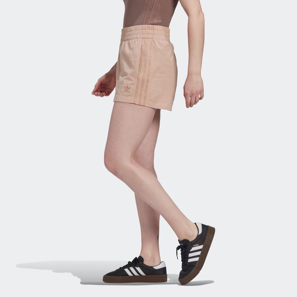 Adidas Originals Sport Stripe Elastic Waist Casual Shorts Women Shorts Gray Pink GM6706