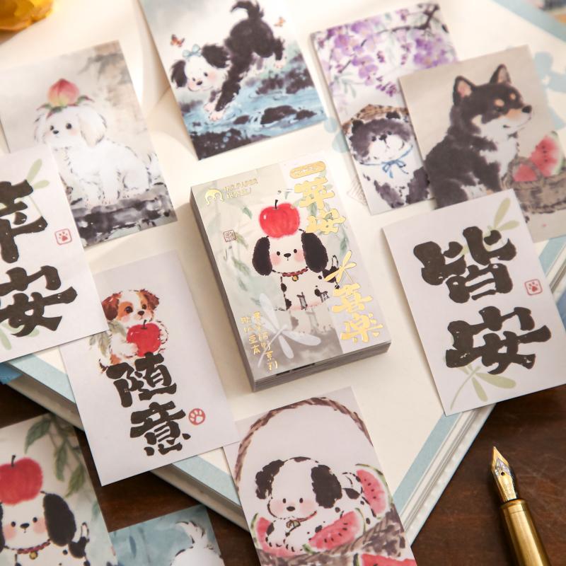 JIAMEI 60sheets Ink Stained Yasuno Series Kawaii Animal Illustration Mini Sticker Book DIY Diary Scrapbook Aesthetics Phone Case