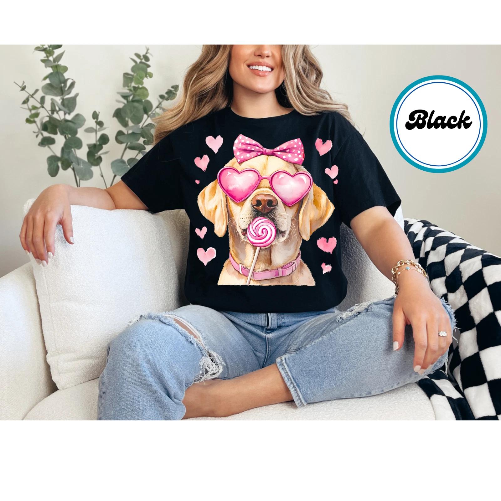 

Women s Labrador Retriever Valentine Shirt Valentine Coquette Top Dog Mom Tee 3XL