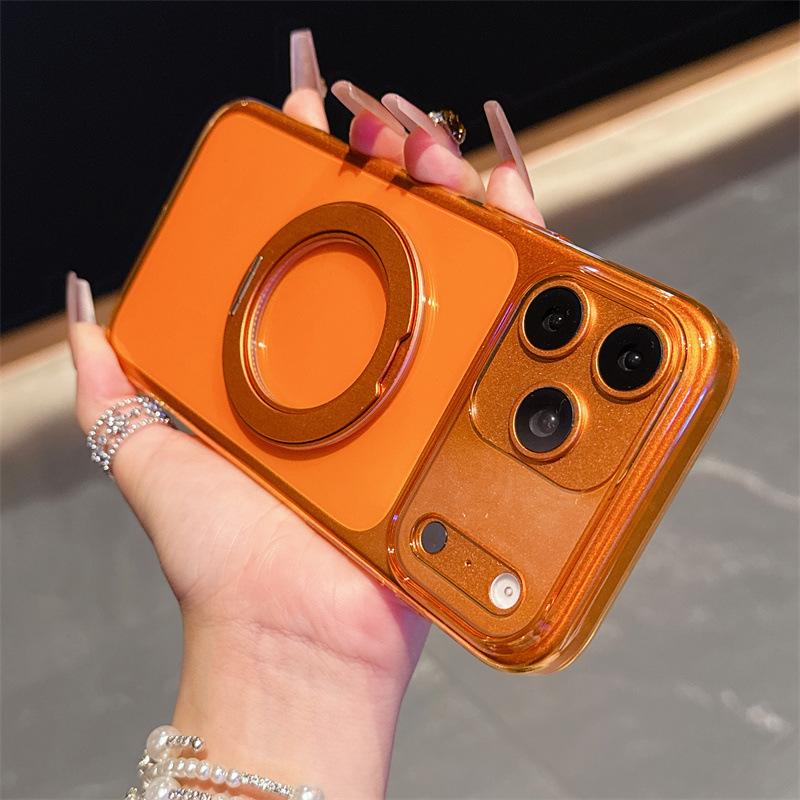 Rotating Stand Case for iPhone 17 Pro Max, Transparent Full Coverage Protective Case for Apple 16 Pro