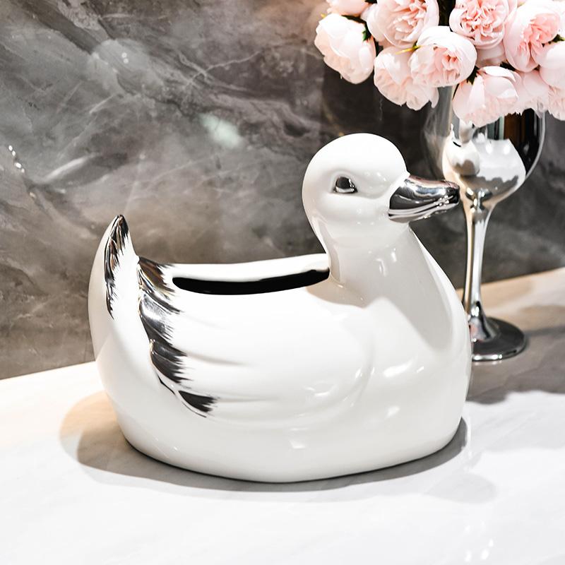 

Милая утка коробка для салфеток обеденный стол свет роскошная коробка для хранения салфеток креативное украшение дома искусство керамическая коробка для салфеток украшения