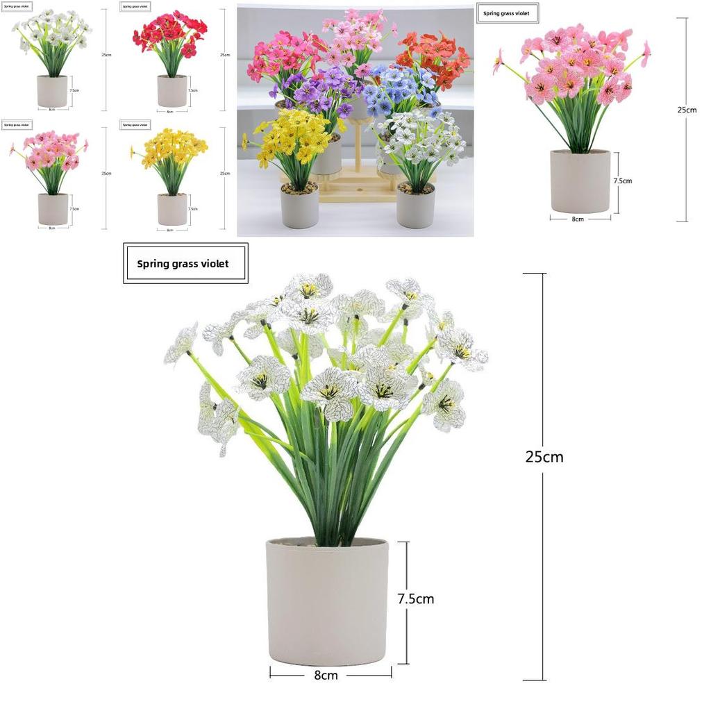 Artificial Flower Matthiola Incana Silk Screen Print For Home Garden Decor With Plastic Material