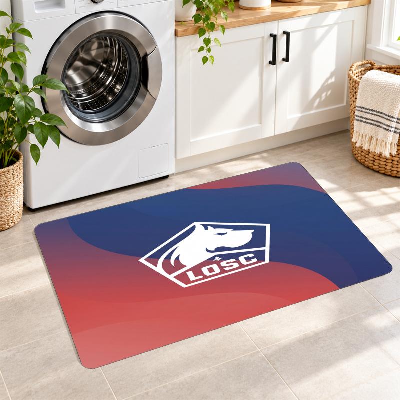 Flannel Kitchen Mat LOSC Lille FC Soft Area Rug Non Slip Floor Carpet Home Decoration
