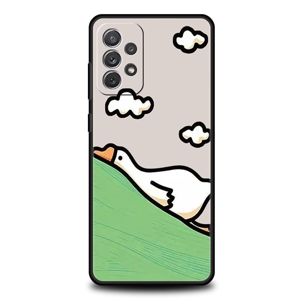Cartoon Duck Phone Case For Samsung Galaxy A17 A07 A55 A35 A25 A15 A05 A33 5G A31 A23 A21s A13 A41 A73 A53 A51 A71 A03 S10 Cover