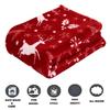 Christmas Elk Snowflake Patterned Red Flannel Blanket Cover Warmth Multifunctional Decorative Blanket Universal Winter Blankets
