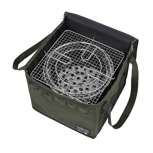 Captain Stag (CAPTAIN STAG) Outdoor Storage Case for Charcoal Grills, with Loops and Pockets, Olive, UG-3309