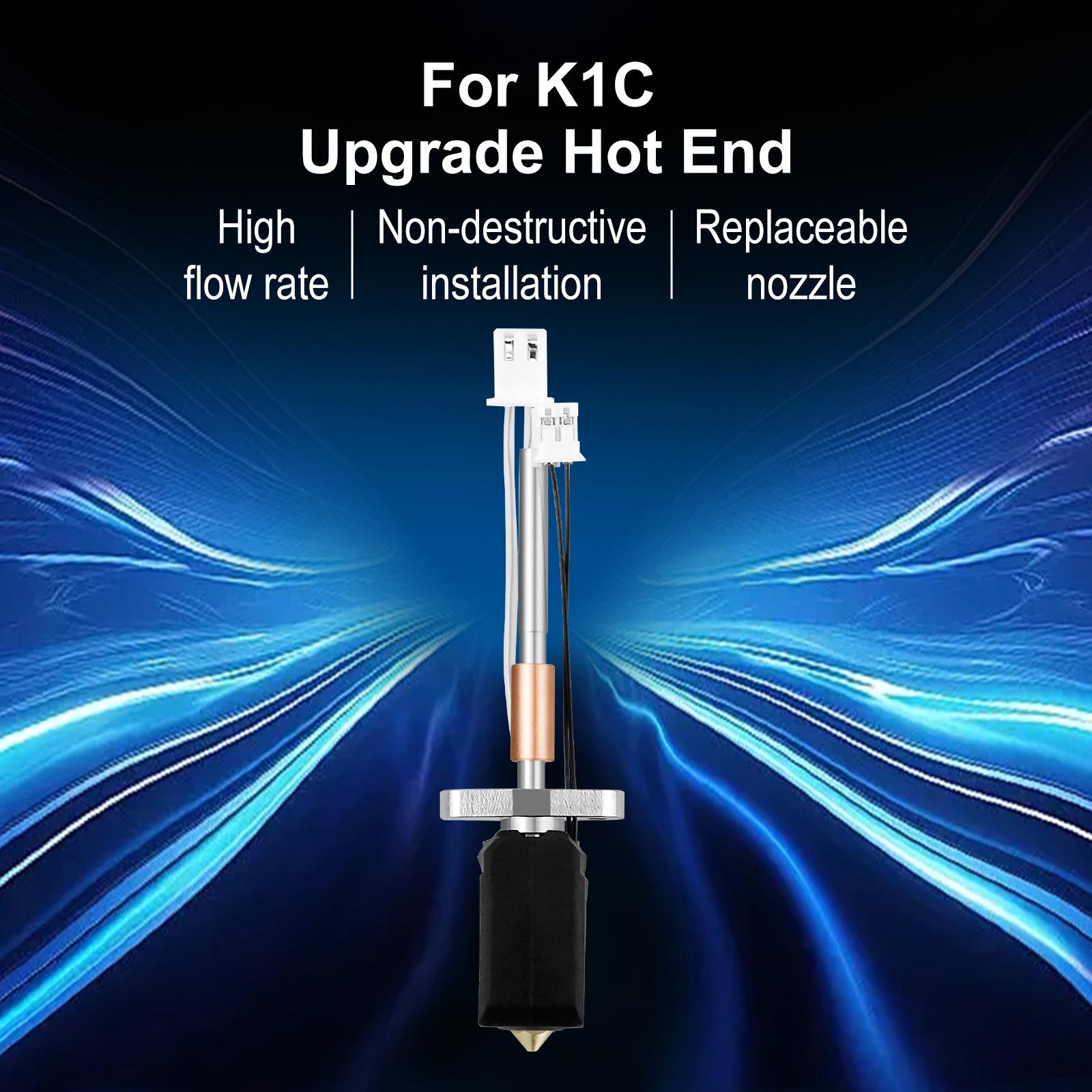 K1C Hot End Upgrade: 3D Printer Block with Removable Nozzle