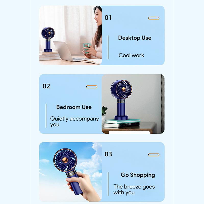 Usb Handheld Fan Electric Ventilation Fan Rechargeable Usb Desktop Mini Portable Student Tiktok Fan Strong Wind Long Endurance