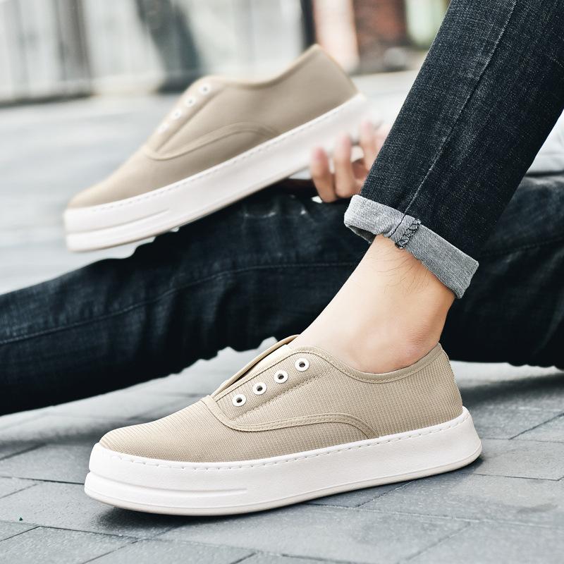 Summer New Men's Casual Shoes Low-top Foot Cover Cloth Surface Breathable One-pedal Lazy Shoes Board Shoes Men's Canvas Shoes